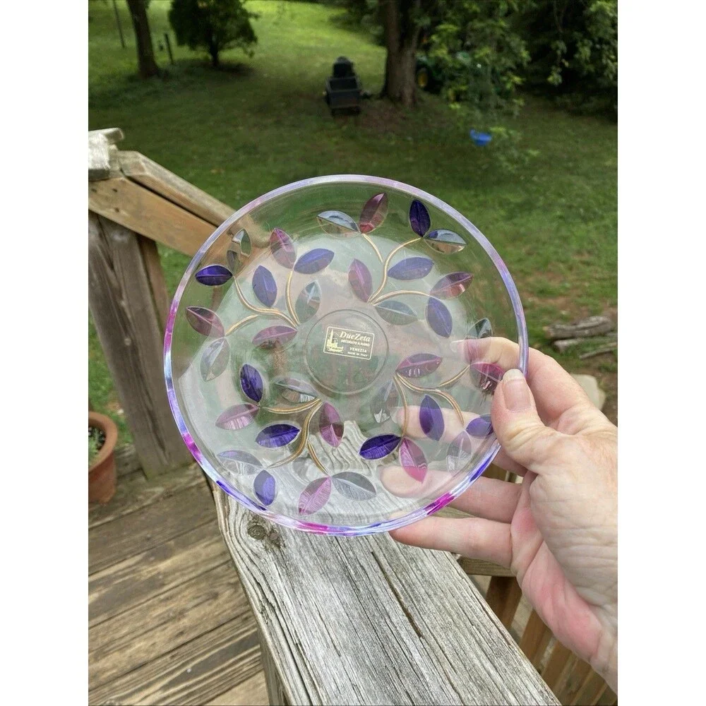 DueZeta DECORATO A MANO VENEZIA MADE IN ITALY Tree of Life Murano Glass Plate